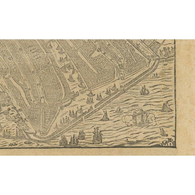 Antique Woodcut Haarlem Map by Sebastian Münster, 1575 For Sale - Image 9 of 12