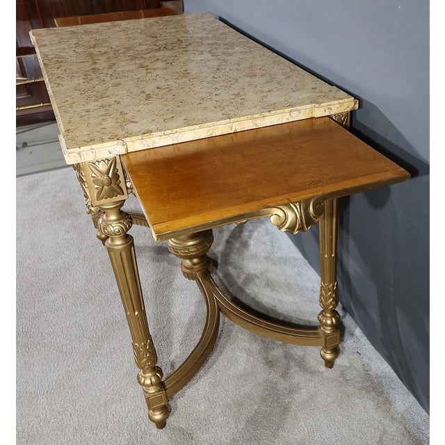 Louis XVI Style Console Table in Golden Wood, Late 19th Century For Sale - Image 18 of 18