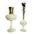 Vintage French White Opaline Lamp from Lampe Berger and Opalescent Soliflore Vase, 1950, Set of 2 For Sale - Image 9 of 9