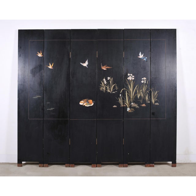 Chinese Export Coromandel Screen After Ogata Korin Irises For Sale - Image 18 of 18