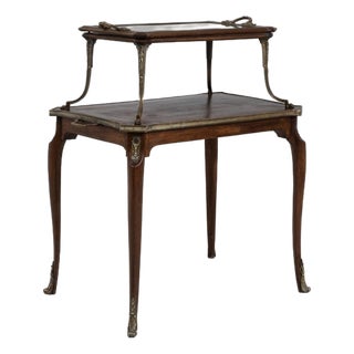 19th Century France Rich Walnut Brown Two-Tier Walnut Dessert Stand For Sale