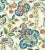 The House of Scalamandré Cumbria Hand Block Print Fabric, Multi on Cream For Sale