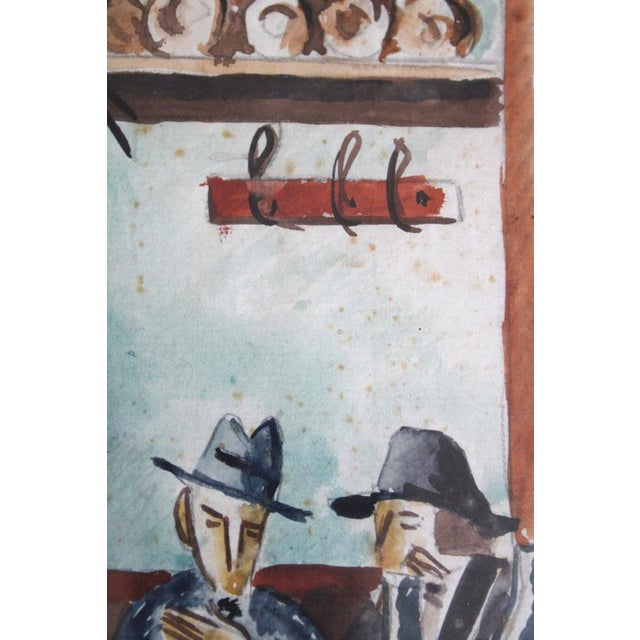 1960s Niklavs Strunke, At Cafe, Mixed Media on Paper For Sale - Image 5 of 7
