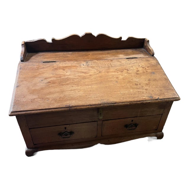 British Colonial Wooden Low Desk For Sale