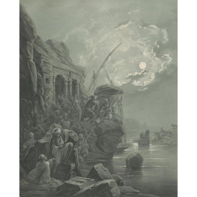 Hyena Hunt on the Nile Moonlight Scene, 1846, Paper For Sale - Image 3 of 10