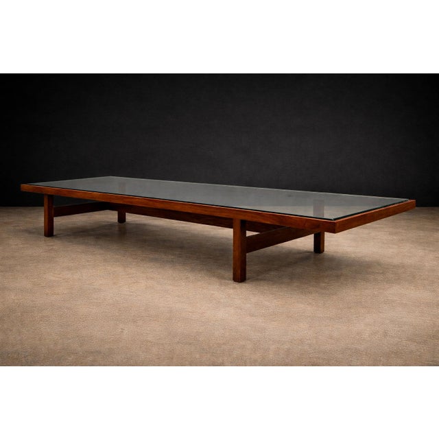 Large Coffee Table in Rosewood and Glass by Joaquim Tenreiro, Brazil, 1950s - Lot 603 For Sale - Image 12 of 14