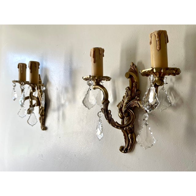 Double Bronze Wall Lights and Pendants, 1950s, Set of 2 For Sale - Image 6 of 8