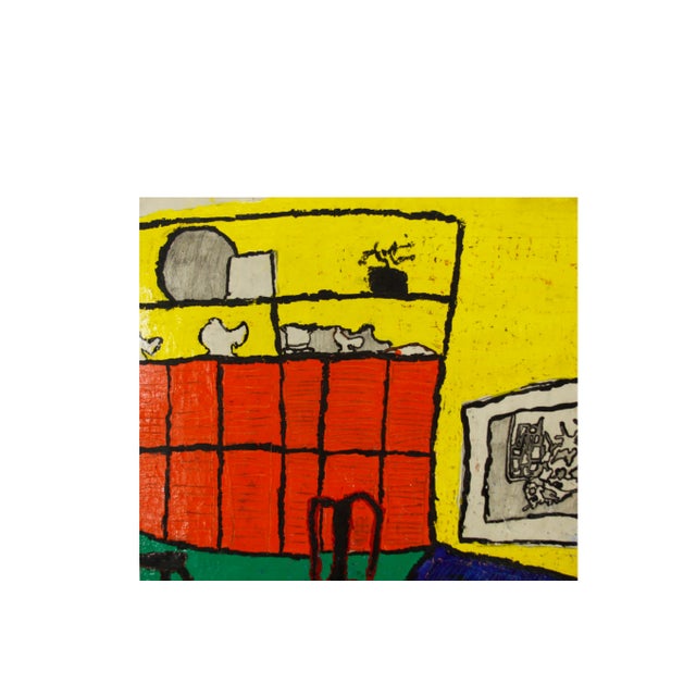 Modern Original Acrylic Painting of a Room For Sale - Image 3 of 4