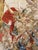 This late-20th-century wool tapestry wall hanging, measuring approximately 8'0" x 3'6" (96 x 42 inches), is a dramatic...