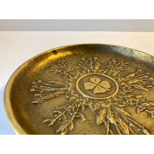 Art Deco Bronze Dish with Four Clover, 1930s For Sale - Image 3 of 8