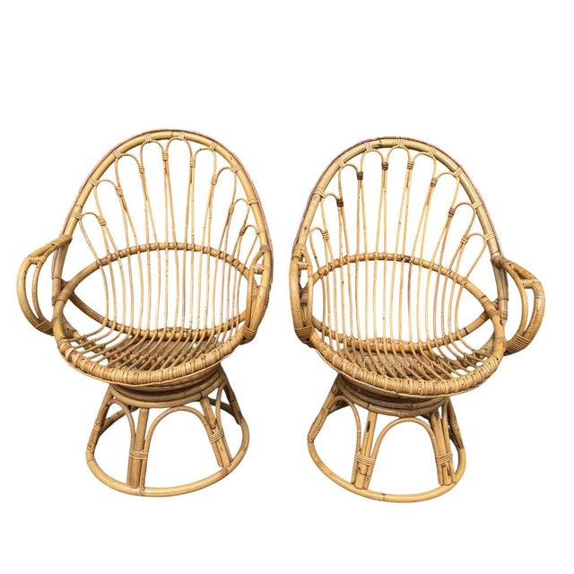 Rattan Egg Chairs, 1960s, France, Set of 2 For Sale - Image 10 of 16