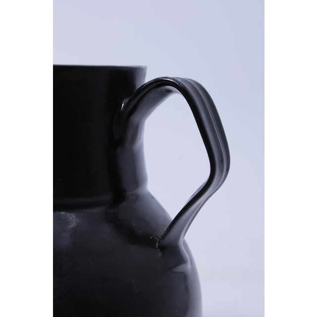 1960s Pottery Stoneware Pitcher W. Handle - Stamped For Sale - Image 12 of 15