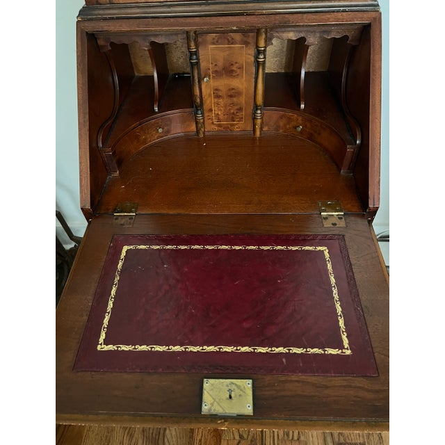 Wood 1990s Elm Burl Fleet Secretary Bookcase For Sale - Image 7 of 12