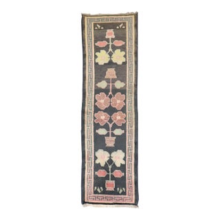 Narrow Small Vintage Tibetan Floral Runner rug no. j5293 For Sale
