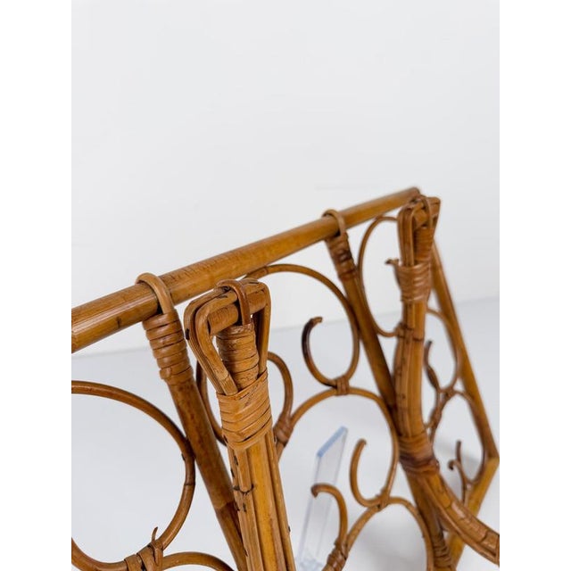 Mid-Century Italian Modern Cane, Rattan and Bamboo Wall-Mounted Coat Rack, 1960s For Sale - Image 17 of 18