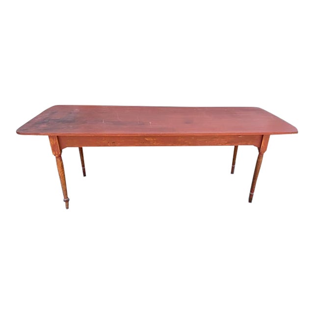 Late 20th Century Rustic Farmhouse Dining Farm Table For Sale