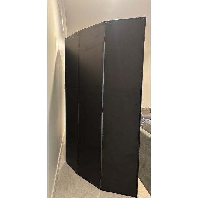 Early 20th Century Traditional Chinese Export Chinoiserie Style Large Six Panel Folding Silverleaf Screen of Harbor For Sale - Image 18 of 18