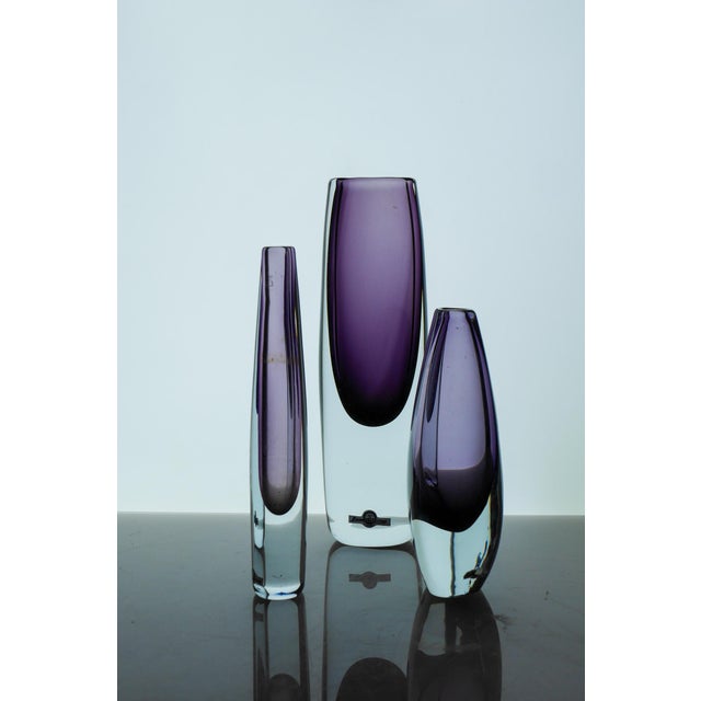Sommerso Glass Vases by Gunnar Nylund, Set of 3 For Sale - Image 11 of 17
