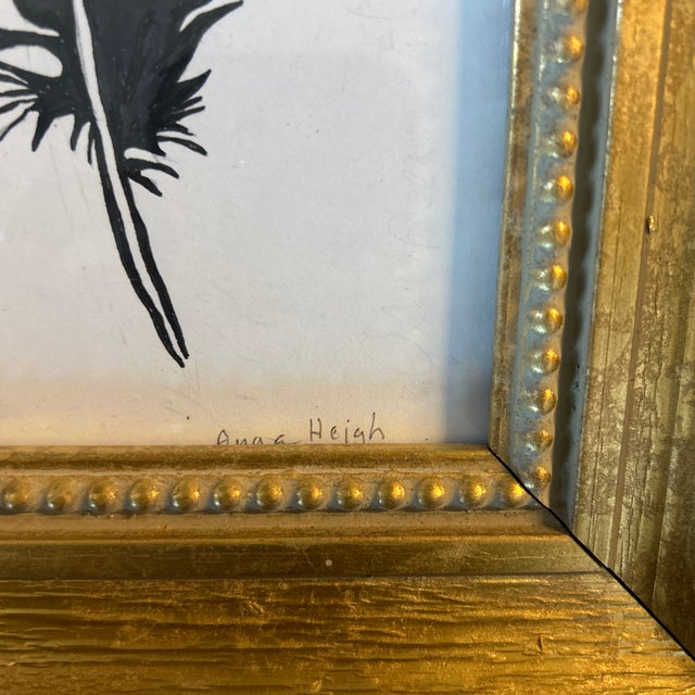 Contemporary Original Anna Heigh Black Feather Painting For Sale - Image 4 of 5
