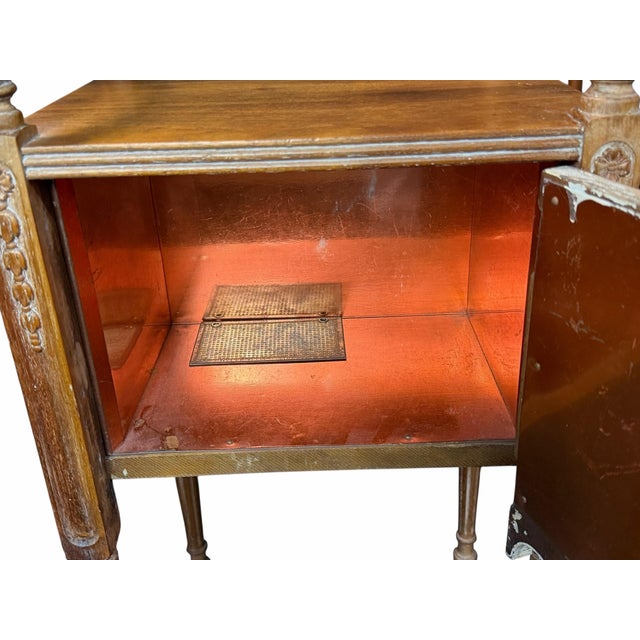 Wood Elegant Vintage Humidor Cabinet, Copper Lined Stand For Sale - Image 7 of 7