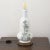 Vintage Hand-Decorated Shiny White Ceramic Table Lamp with Wooden Base, Italy, 1980s For Sale - Image 4 of 10