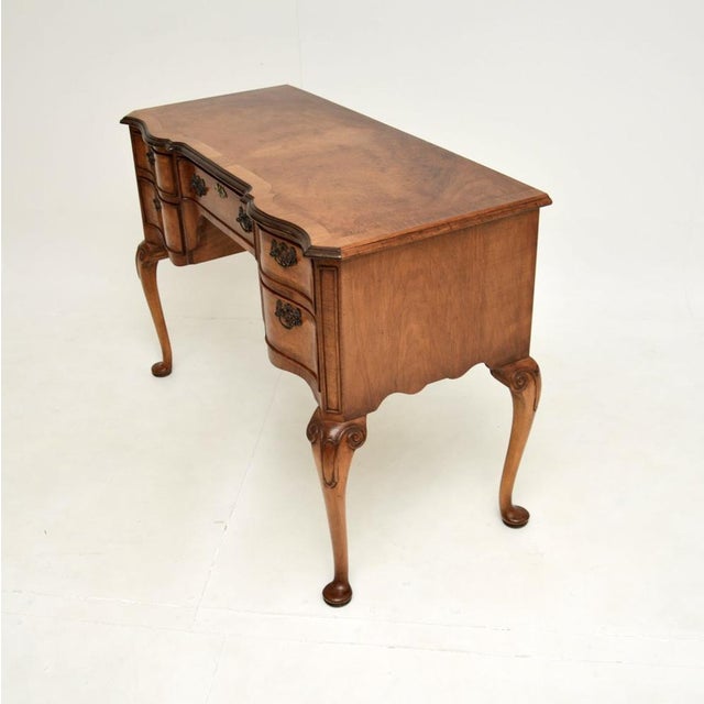 Queen Anne Figured Walnut Desk, 1930s For Sale - Image 6 of 11