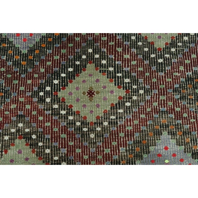 Textile Faded Vintage Turkish Kilim Rug - 77" X 118" For Sale - Image 7 of 13