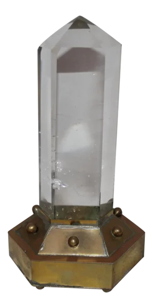 Rock Crystal Point , Mid-Century Design, Mounted on Brass