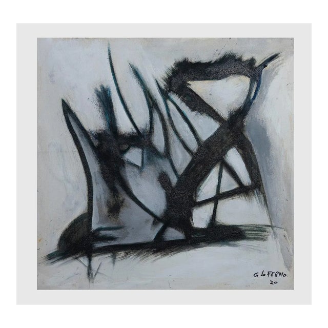 Giorgio Lo Fermo, Gray Shape, Oil on Canvas, 2021 For Sale