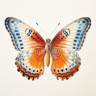18" X 18" 'Butterfly' (2) - Original Botanical Fine Art Print, Unframed For Sale