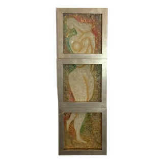 Framed Resin Panel Triptych in Decorated Frames, 1980s, Set of 3 For Sale
