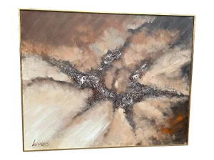 Late 20th Century Celestial Abstract Painting by Lee Reynolds, Framed