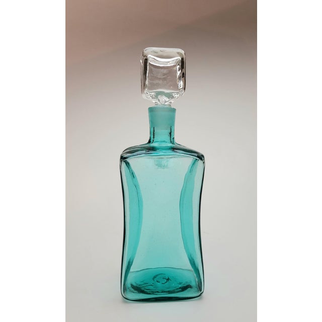 Blenko 1980's Blenko Ice Cube Decanter For Sale - Image 4 of 14