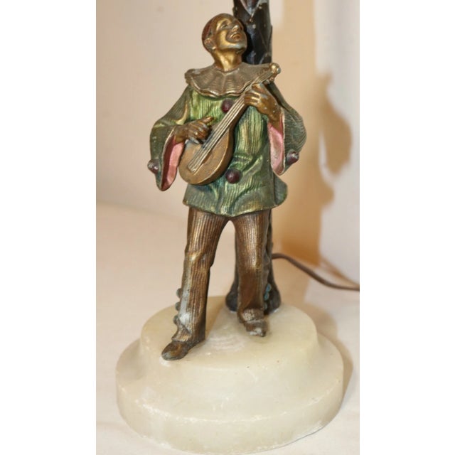 Antique Austrian Figural Bronze Patinated Electric Clown Candelabra Lamp Light For Sale - Image 4 of 12