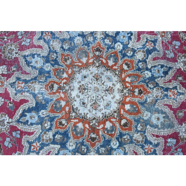 1970s Vintage Persian Handmade Wool Cotton Light Red Area Rug For Sale - Image 9 of 11