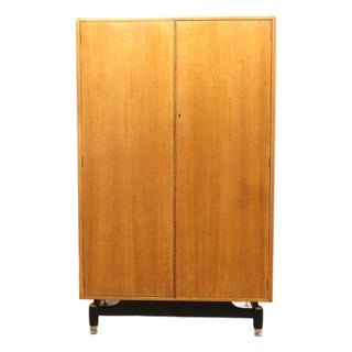 Mid Century Modern Vintage Blonde Double G Plan Armoire Wardrobe For Sale