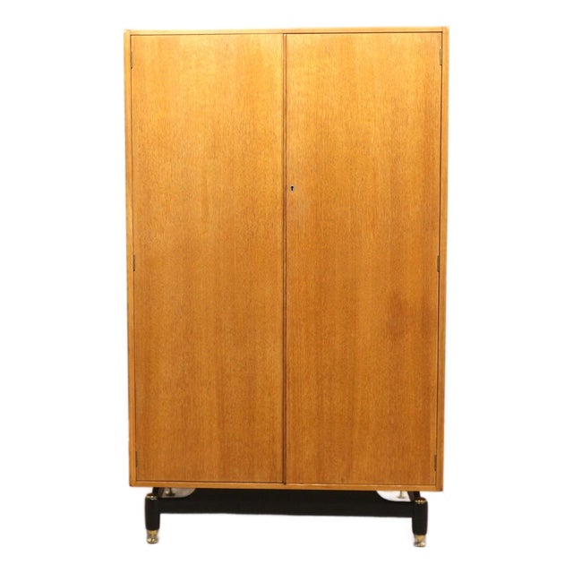 Mid Century Modern Vintage Blonde Double G Plan Armoire Wardrobe For Sale