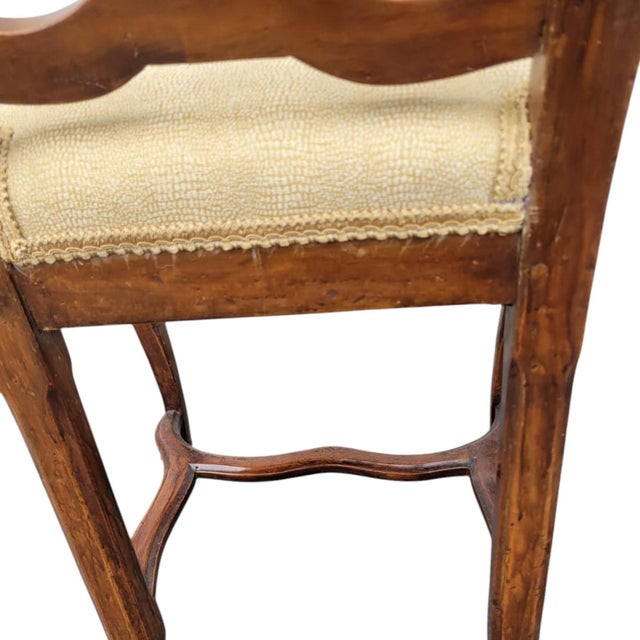 Pair 18th Century Italian Walnut Chairs Original Finish Hand Carved For Sale - Image 11 of 18