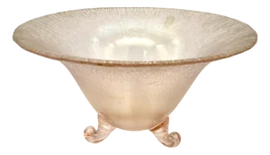 Art Deco Hand-Blown Glass Bowl, 1930s