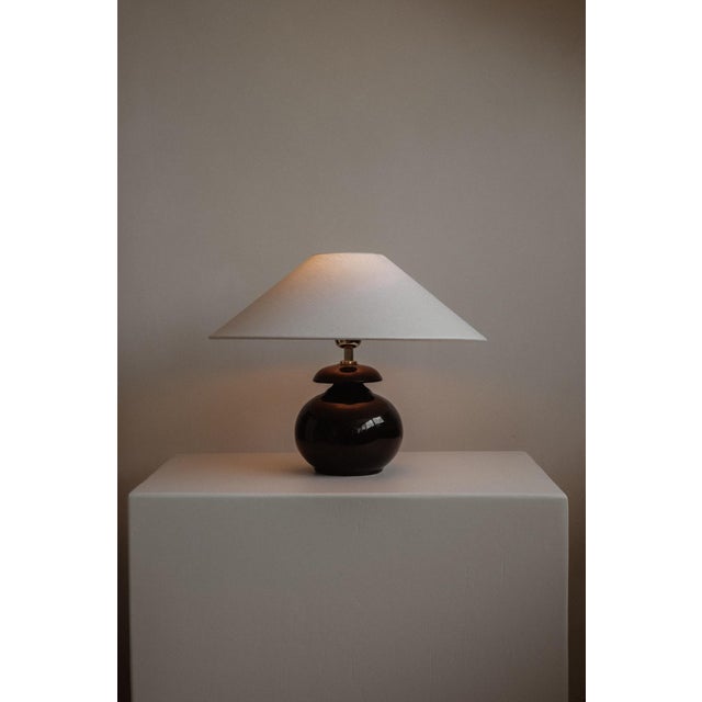 Ceramic The Eclipse Table Lamp, in Very Good conditions. Designed 1970 to 1979 European Plug (up to 250V).The wiring of...