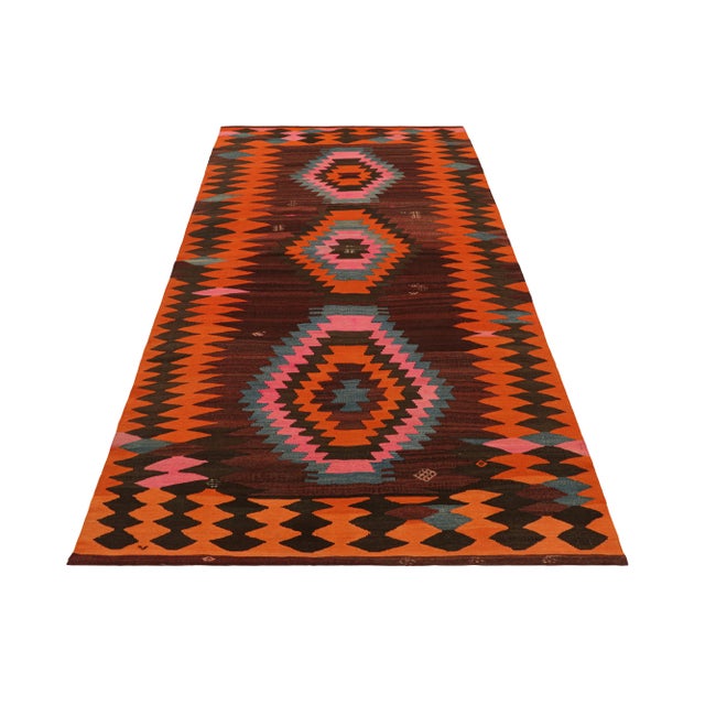 1950s Vintage Kilim With Colorful Geometric Medallions, From Rug & Kilim For Sale - Image 5 of 7