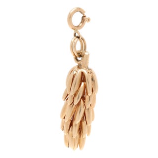 1950s Bunch of Bananas Charm, 14k Yellow Gold, Length 1.5 In For Sale