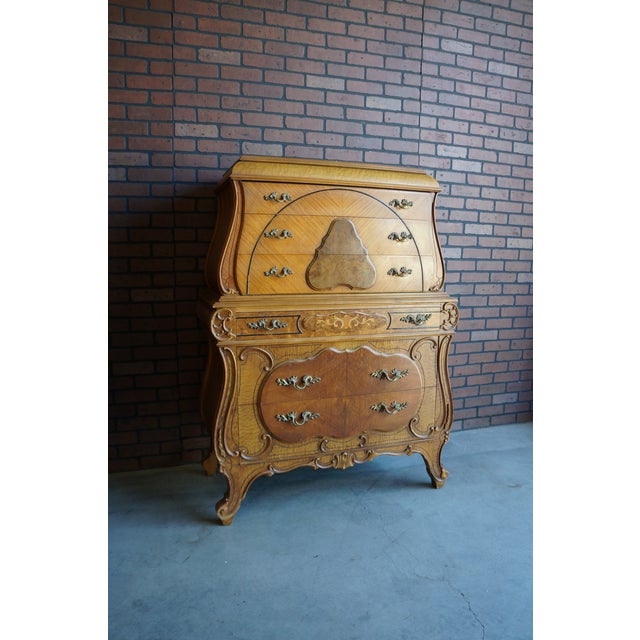 Wood Antique Tall Chest of Drawers For Sale - Image 7 of 7