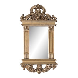 Vintage Small Ornate Gold Wall Mirror For Sale