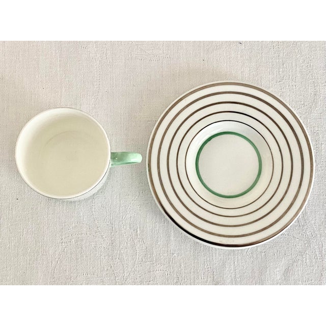Early 21st Century Antique Wedgwood Pattern 5157 Art Deco Demitasse Cup and Saucer Mint Condition For Sale - Image 5 of 12