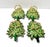 Green Vintage Cloisonné Christmas Tree Napkin Rings With Golden Pears, Set of 4 For Sale - Image 8 of 9