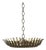 Mid 20th Century Spanish Gilt Metal Semi-Flush Crown Chandelier with Stylized Foliage For Sale