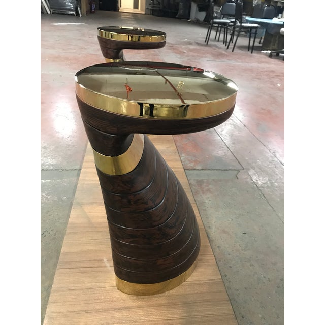 "Matita" Coffee Table With Bronze and Wood, Handcrafted, Bizimyer Furniture, Istanbul For Sale - Image 9 of 17