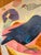 This 24” x 24” painting on a stretched canvas depicts a Raven the main character surrounded by friends in other birds. The...