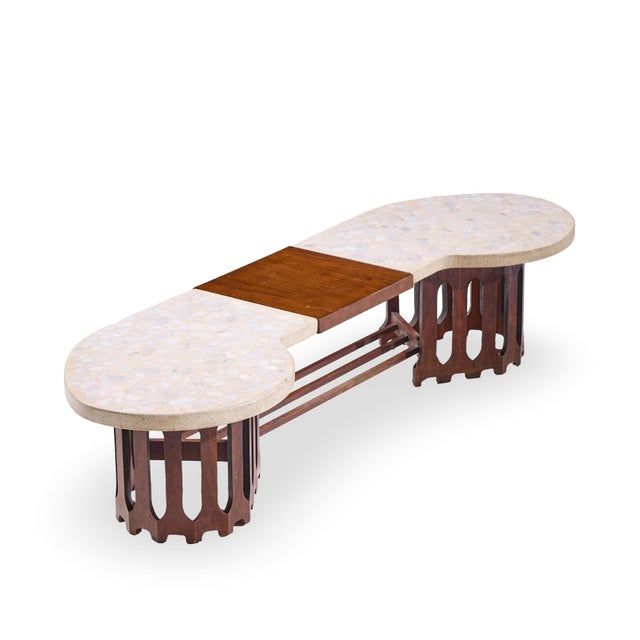 Harvey Probber Mid Century Walnut and Terrazzo Marble Top Coffee Table For Sale - Image 9 of 9